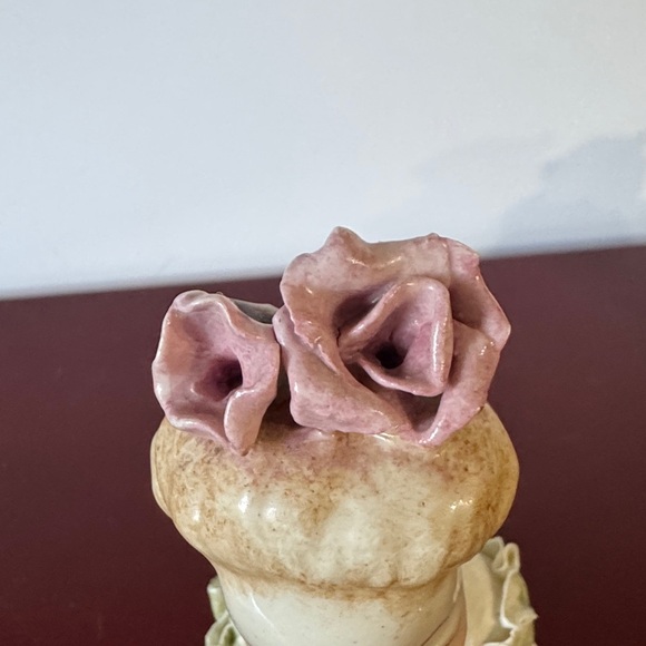 Cordey 1940s Porcelain Figurine Elegant Ceramic Bust with Pink Accents - Picture 4 of 11